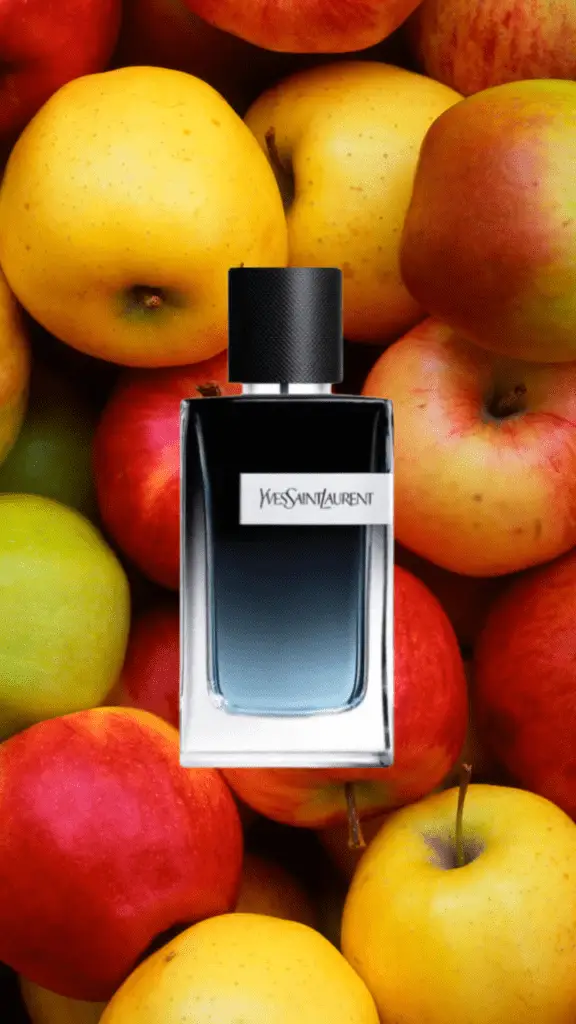 A stylish bottle of YSL Y Eau de Parfum, featuring a sleek dark blue glass design with a bold silver Y logo, representing a modern and sophisticated masculine fragrance.