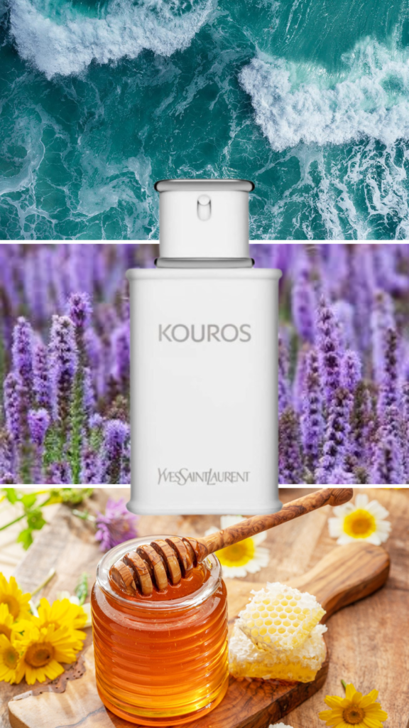 Best Yves Saint Laurent men's perfumes Yves Saint Laurent Kouros men's fragrance, featuring a powerful blend of coriander, clove, and oakmoss in a classic, bold bottle design.