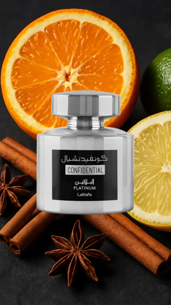 Lattafa Confidential Platinum fragrance bottle, an aromatic masterpiece designed for those who appreciate luxury and refinement. With a unique blend of notes, this perfume offers a harmonious and captivating experience, perfect for any occasion—whether it's an important meeting, romantic evening, or casual outing.